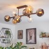 Koyoto Plafoniera, Lampada a sfera Ambrato, Cromo, Chiaro, Grigio fumo, 8-Luci