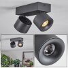 Narel Plafoniera, Faretto da soffitto LED Nero, 2-Luci