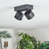 Narel Plafoniera, Faretto da soffitto LED Nero, 2-Luci