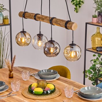 Ripoll Lampadario a sospensione, Lampada a sfera, Lampada a sospensione Écru, Nero, 4-Luci