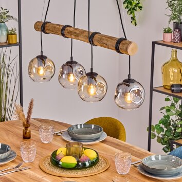Ripoll Lampadario a sospensione, Lampada a sfera, Lampada a sospensione Écru, Nero, 4-Luci Ripoll Lampadario a sospensione, Lampada a sfera, Lampada a sospensione Écru, Nero, 4-Luci