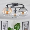 Koyoto Plafoniera, Lampada a sfera Ambrato, Chiaro, Grigio fumo, 3-Luci
