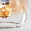 Koyoto Plafoniera, Lampada a sfera Ambrato, Chiaro, Grigio fumo, 3-Luci