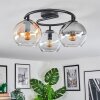 Koyoto Plafoniera, Lampada a sfera Ambrato, Chiaro, Grigio fumo, 3-Luci