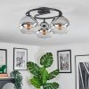 Koyoto Plafoniera, Lampada a sfera Cromo, Chiaro, Grigio fumo, 3-Luci