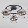 Koyoto Plafoniera, Lampada a sfera Cromo, Chiaro, Grigio fumo, 3-Luci
