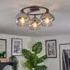 Koyoto Plafoniera, Lampada a sfera Cromo, Chiaro, Grigio fumo, 3-Luci