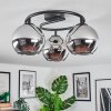 Koyoto Plafoniera, Lampada a sfera Cromo, Grigio fumo, 3-Luci