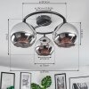 Koyoto Plafoniera, Lampada a sfera Cromo, Grigio fumo, 3-Luci