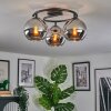 Koyoto Plafoniera, Lampada a sfera Cromo, Grigio fumo, 3-Luci