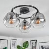 Ripoll Plafoniera, Lampada a sfera Chiaro, Grigio fumo, 3-Luci