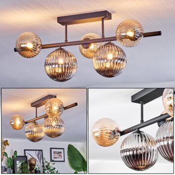 Chehalis Plafoniera, Lampada a sfera Nero, 5-Luci