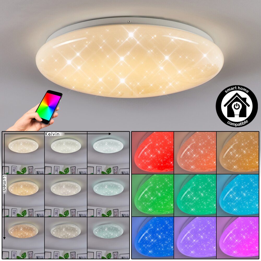 Peran Plafoniera LED Bianco, 1-Luce, Cambia colore main product photo