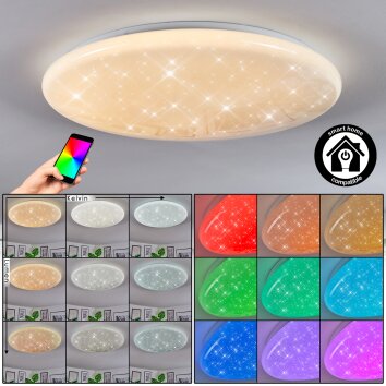 Peran Plafoniera LED Bianco, 1-Luce, Cambia colore
