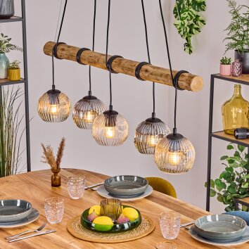 Ripoll Lampadario a sospensione, Lampada a sfera, Lampada a sospensione Écru, Nero, 5-Luci