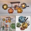 Ripoll Plafoniera, Lampada a sfera Blu, Cromo, Oro, Verde, Ramato, Grigio fumo, 5-Luci