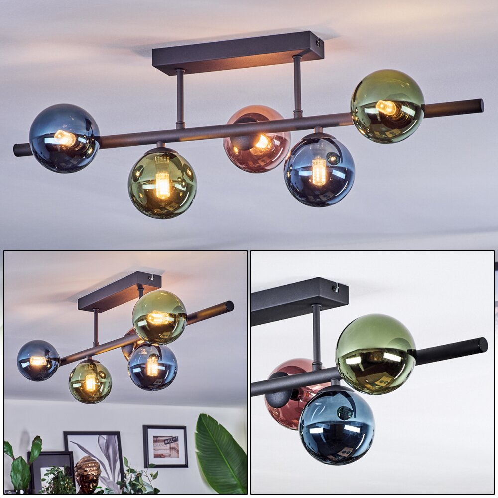 Chehalis Plafoniera, Lampada a sfera Blu, Verde, Ramato, 5-Luci main product photo