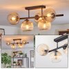 Koyoto Plafoniera, Lampada a sfera Ambrato, Chiaro, 5-Luci