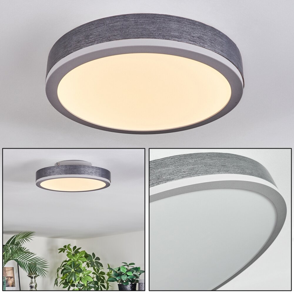 Salmi Plafoniera, Panel LED Grigio, Argento, 1-Luce main product photo