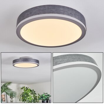Salmi Plafoniera, Panel LED Grigio, Argento, 1-Luce