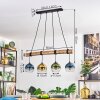 Koyoto Lampadario a sospensione, Lampada a sfera, Lampada a sospensione Écru, Nero, 4-Luci