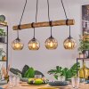 Koyoto Lampadario a sospensione, Lampada a sfera, Lampada a sospensione Écru, Nero, 4-Luci