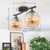 Koyoto Plafoniera, Lampada a sfera Ambrato, 2-Luci