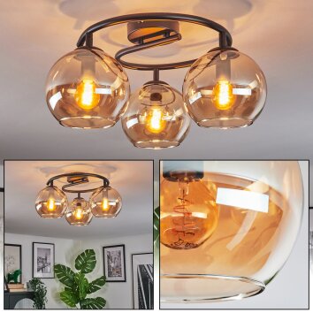 Koyoto Plafoniera, Lampada a sfera 37 cm Ambrato, 3-Luci