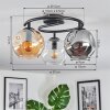 Ripoll Plafoniera, Lampada a sfera Ambrato, Chiaro, Grigio fumo, 3-Luci