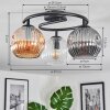 Ripoll Plafoniera, Lampada a sfera Ambrato, Chiaro, Grigio fumo, 3-Luci