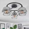 Ripoll Plafoniera, Lampada a sfera Cromo, Chiaro, Grigio fumo, 3-Luci