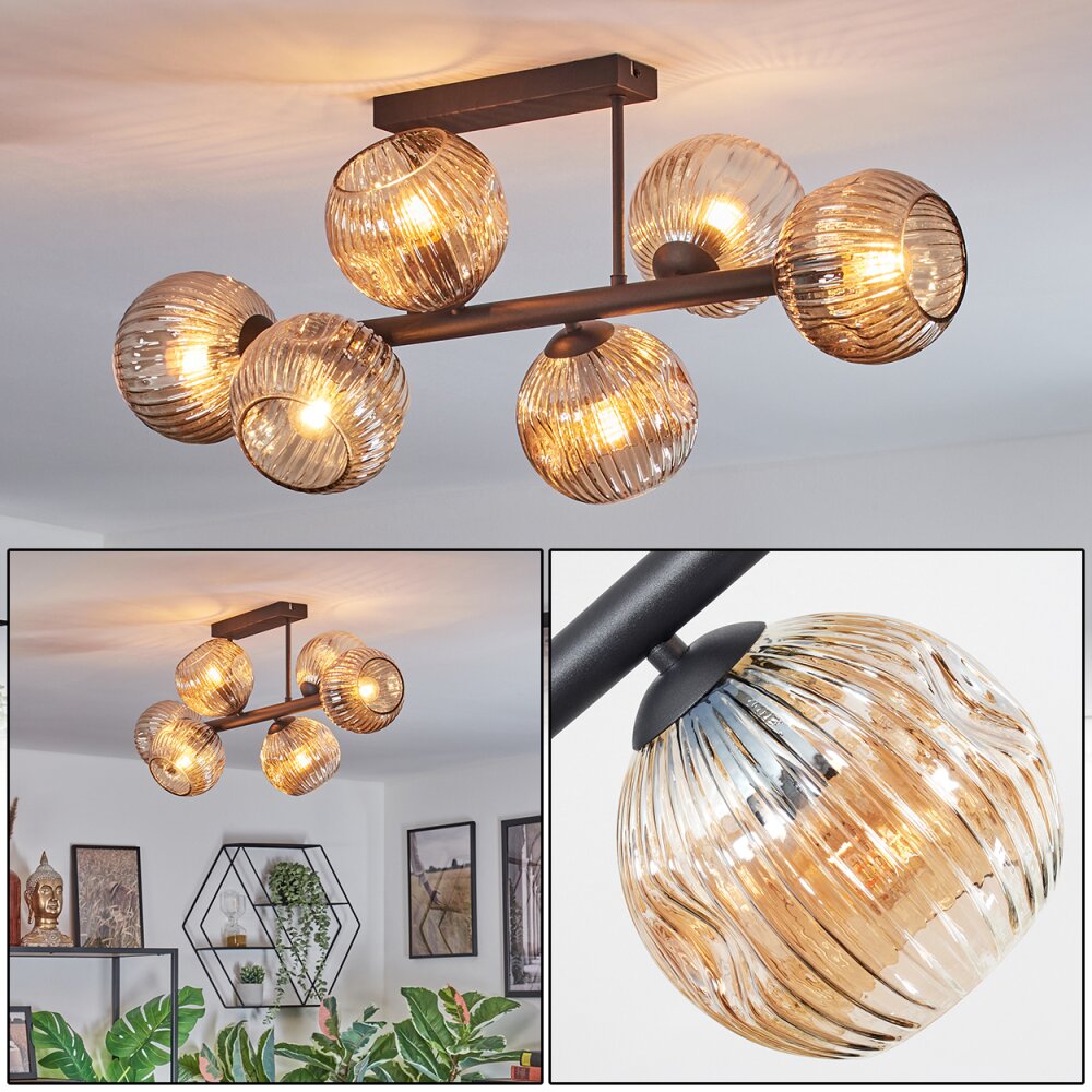 Ripoll Plafoniera, Lampada a sfera Ambrato, 6-Luci main product photo