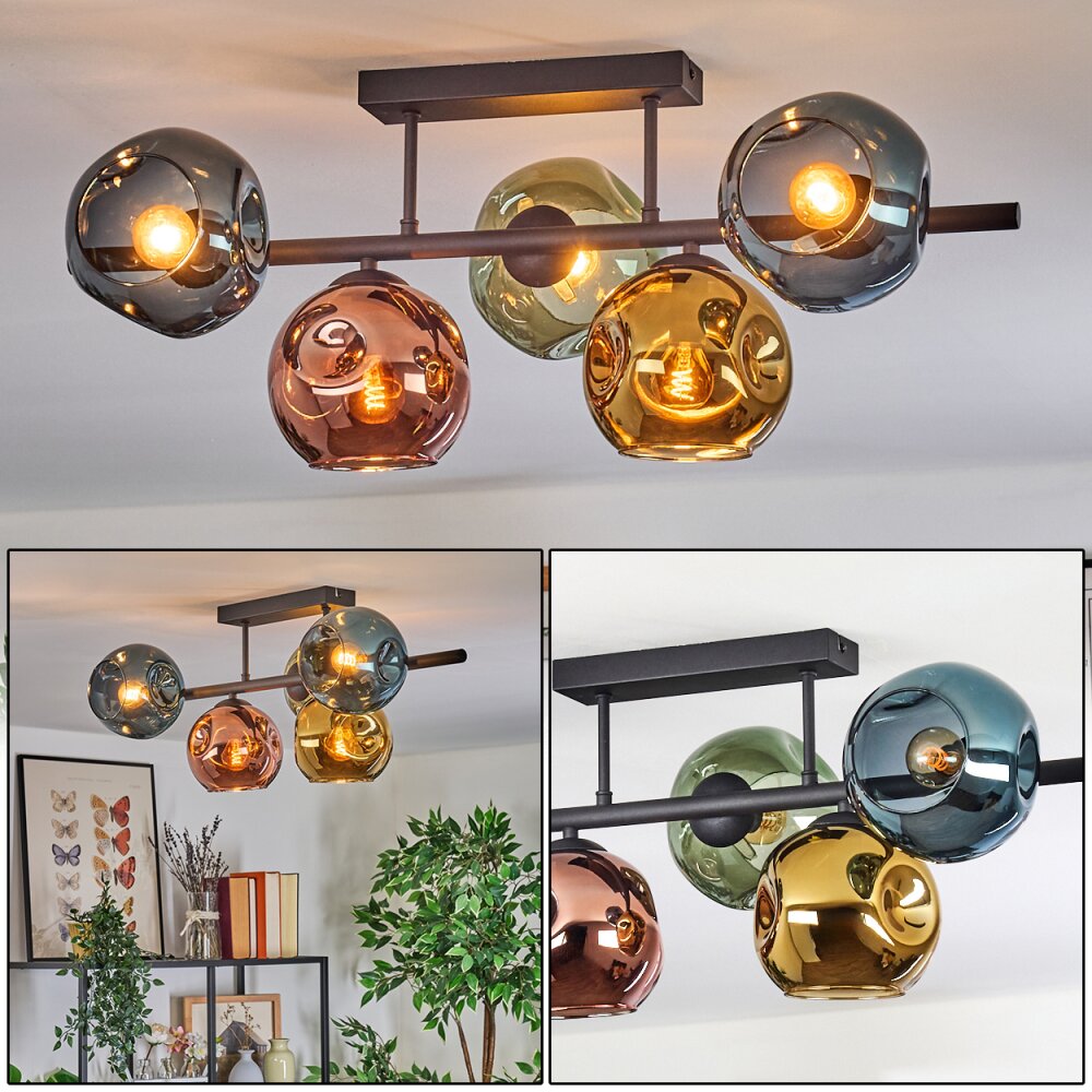 Ripoll Plafoniera, Lampada a sfera Blu, Oro, Verde, Ramato, 5-Luci main product photo