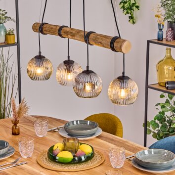 Ripoll Lampadario a sospensione, Lampada a sfera, Lampada a sospensione Écru, Nero, 4-Luci