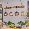 Koyoto Lampadario a sospensione, Lampada a sfera, Lampada a sospensione Écru, Nero, 4-Luci