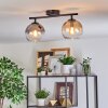 Koyoto Plafoniera, Lampada a sfera Ambrato, Chiaro, Grigio fumo, 2-Luci