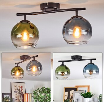 Koyoto Plafoniera, Lampada a sfera Blu, Verde, Chiaro, 2-Luci