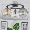 Ripoll Plafoniera, Lampada a sfera Ambrato, Chiaro, Grigio fumo, 3-Luci