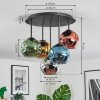 Ripoll Plafoniera, Lampada a sfera Blu, Cromo, Oro, Verde, Ramato, Grigio fumo, 5-Luci