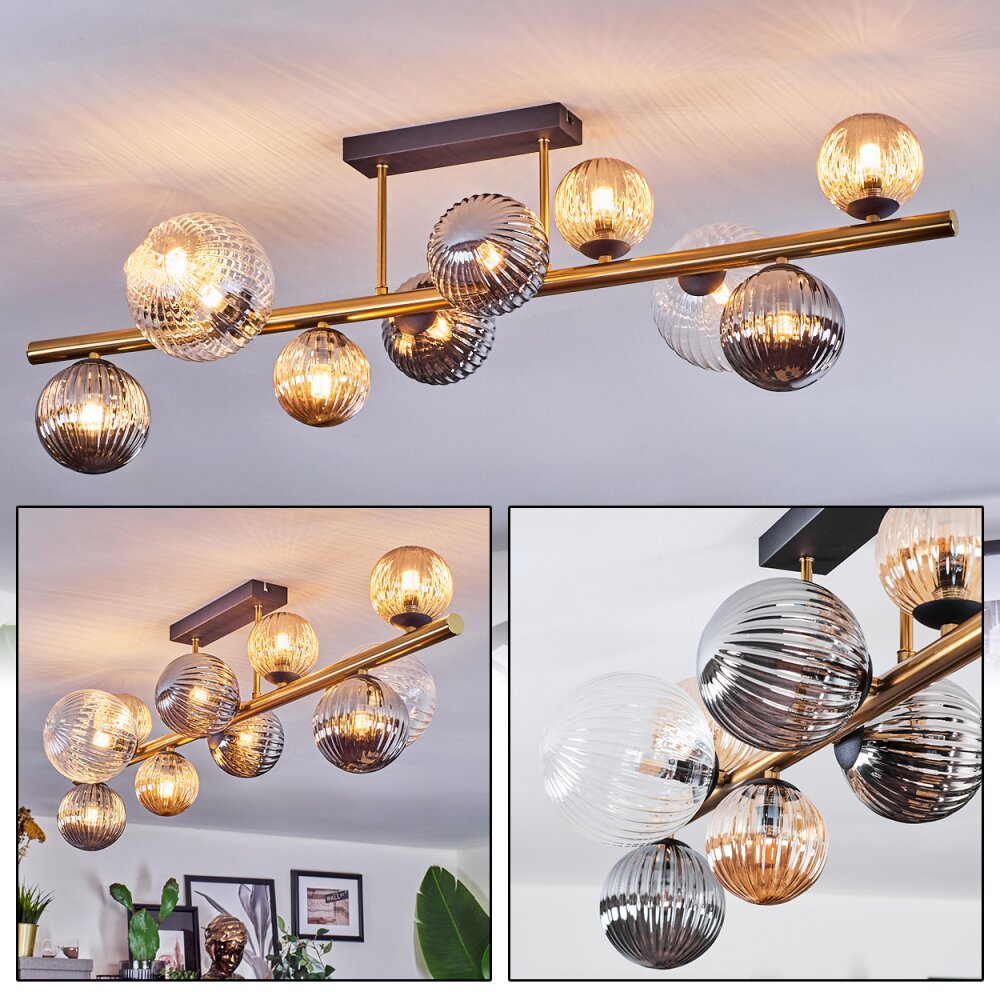 Chehalis Plafoniera, Lampada a sfera Oro, Nero, 10-Luci main product photo