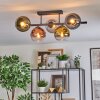 Koyoto Plafoniera, Lampada a sfera Blu, Cromo, Oro, Verde, Chiaro, Ramato, Grigio fumo, 5-Luci