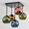 Koyoto Plafoniera, Lampada a sfera 37 cm Blu, Oro, Verde, Ramato, 5-Luci