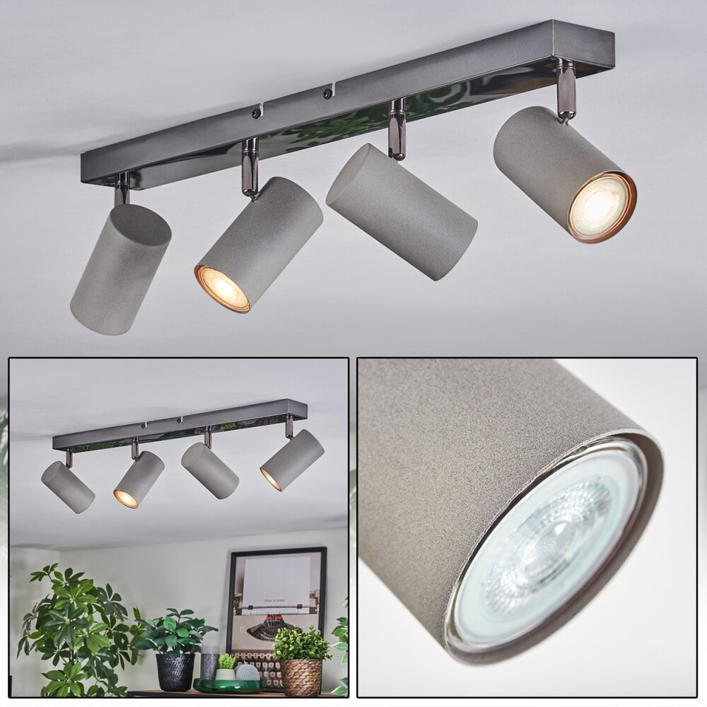 Javel Plafoniera, Faretto da soffitto Cromo, Grigio, Nero, 4-Luci main product photo