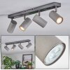Javel Plafoniera, Faretto da soffitto Cromo, Grigio, Nero, 4-Luci