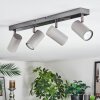Javel Plafoniera, Faretto da soffitto Cromo, Grigio, Nero, 4-Luci