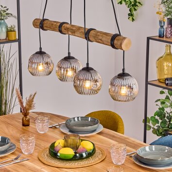 Ripoll Lampadario a sospensione, Lampada a sfera, Lampada a sospensione Écru, Nero, 4-Luci Ripoll Lampadario a sospensione, Lampada a sfera, Lampada a sospensione Écru, Nero, 4-Luci