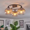 Koyoto Plafoniera, Lampada a sfera 37 cm Chiaro, Grigio fumo, 3-Luci