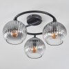 Koyoto Plafoniera, Lampada a sfera 37 cm Chiaro, Grigio fumo, 3-Luci