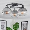Koyoto Plafoniera, Lampada a sfera 37 cm Chiaro, Grigio fumo, 3-Luci