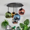 Koyoto Plafoniera, Lampada a sfera 45 cm Blu, Cromo, Oro, Verde, Ramato, Grigio fumo, 5-Luci